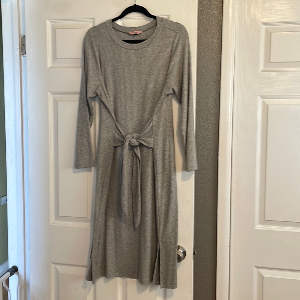 Gray sweater dress